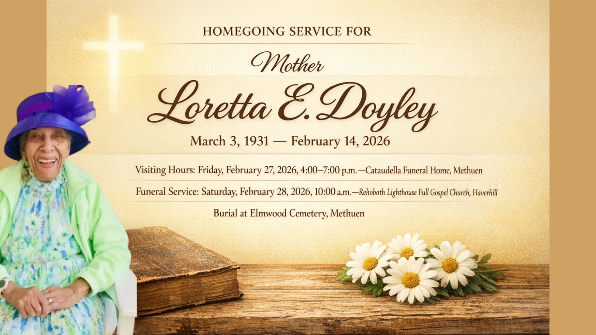 Homegoing service for Mother Loretta E. Doyley